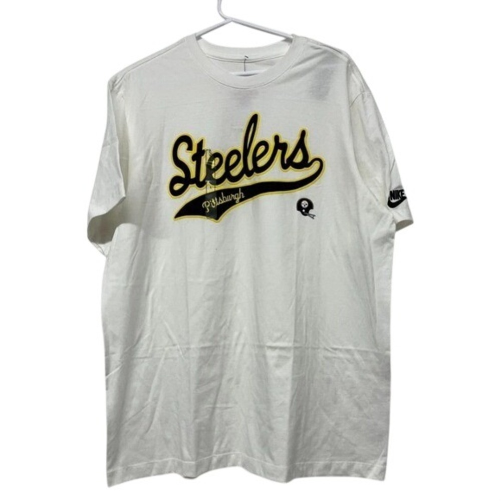 Nike Pittsburgh Steelers NFL Football T Shirt White Short‎ Sleeve Mens S NWT